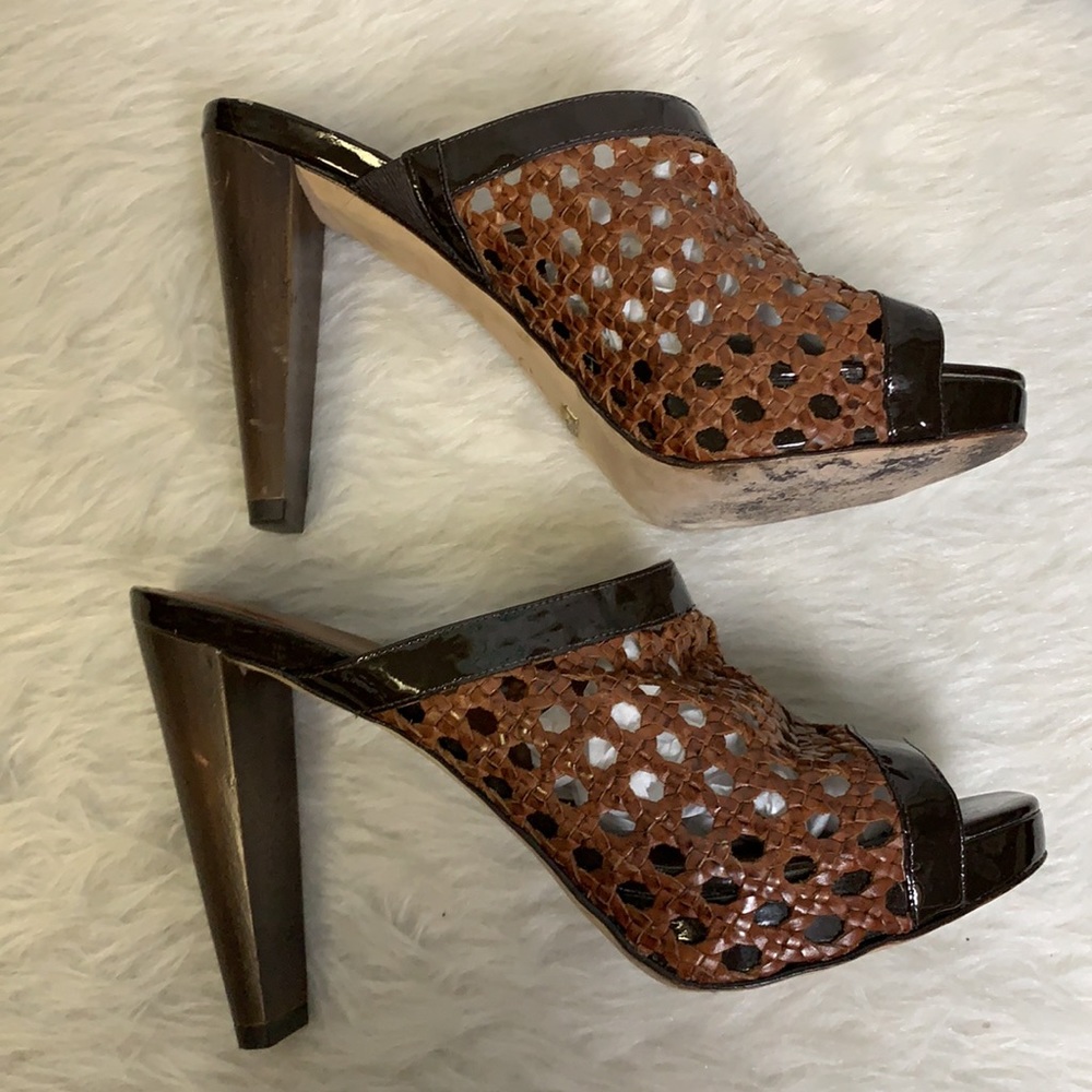 Cole Haan Brown Peep Toe Heels - Picture 5 of 13